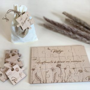 Puzzle en bois - annonce parrain/marraine