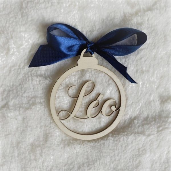 Boule de noël en bois - prénom – Image 5