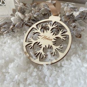 Boule de noël en bois - étoile