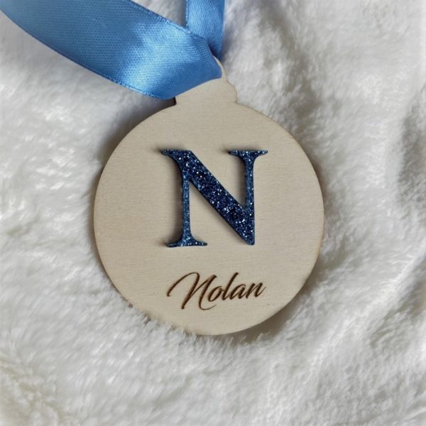 Boule de noël prénom avec lettre – Image 3