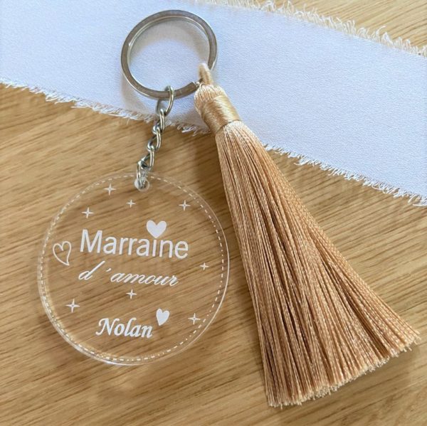 Porte clés rond - Pompon