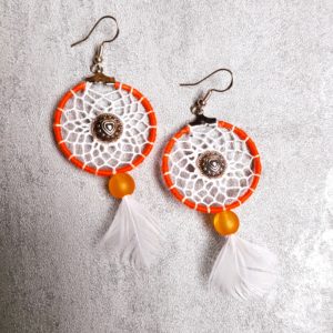 Boucles d'oreilles orange rondes