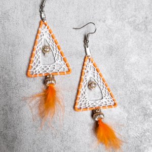 Boucles d'oreilles triangles orange