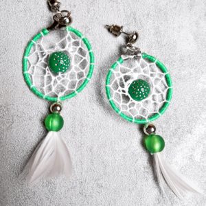Boucles d'oreilles vert rondes