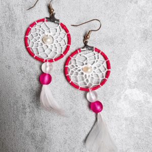 Boucles d'oreilles pink rondes