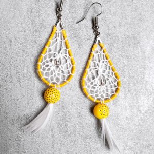 Boucles d'oreilles gouttes jaune