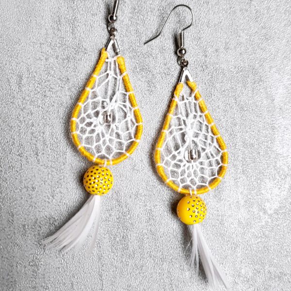 Boucles d'oreilles gouttes jaune