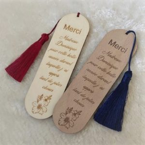 Marque page en bois "fin d'année scolaire"