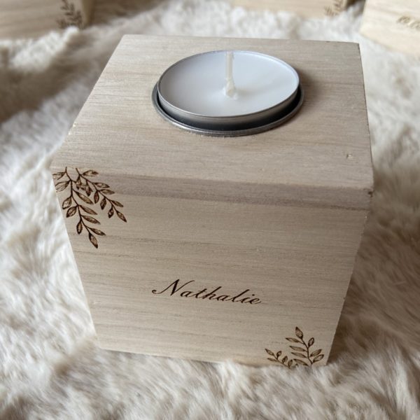 Bougeoir en bois – Image 2