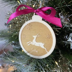 Boule de Noël gravée "Renne"