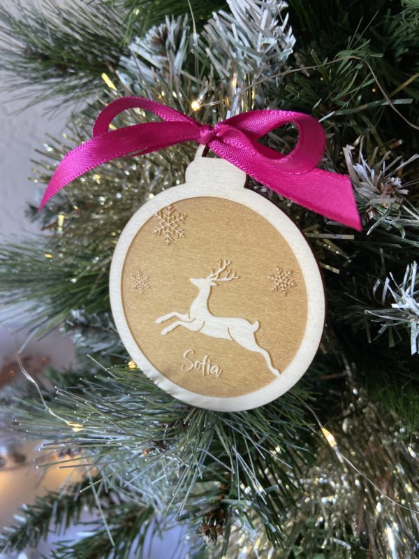 Boule de Noël gravée "Renne"
