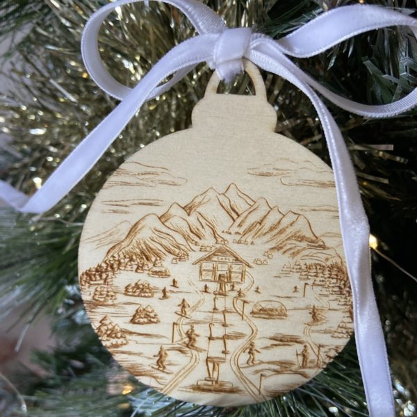 Boule de Noël "piste de ski"