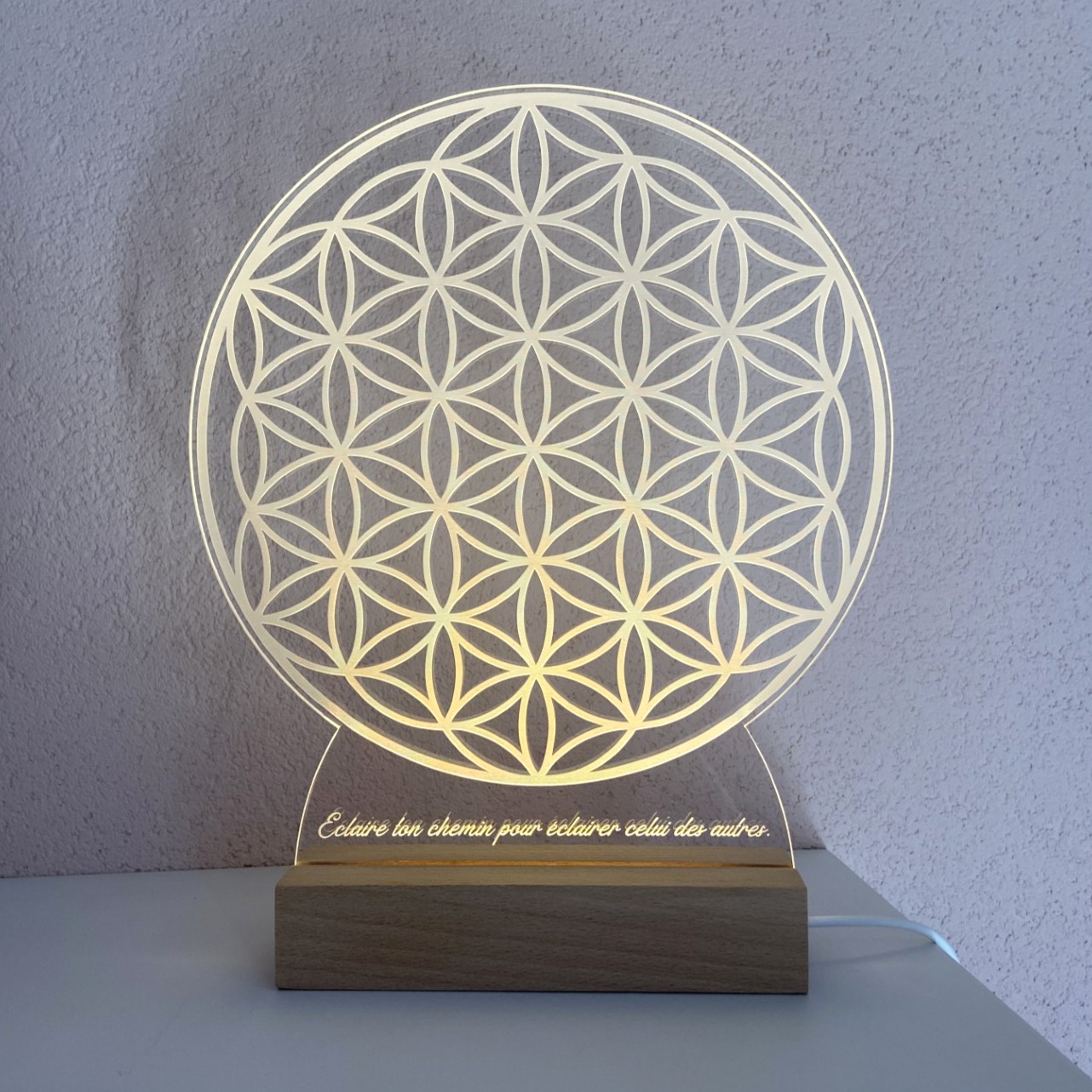 Lampe LED - Fleur de vie