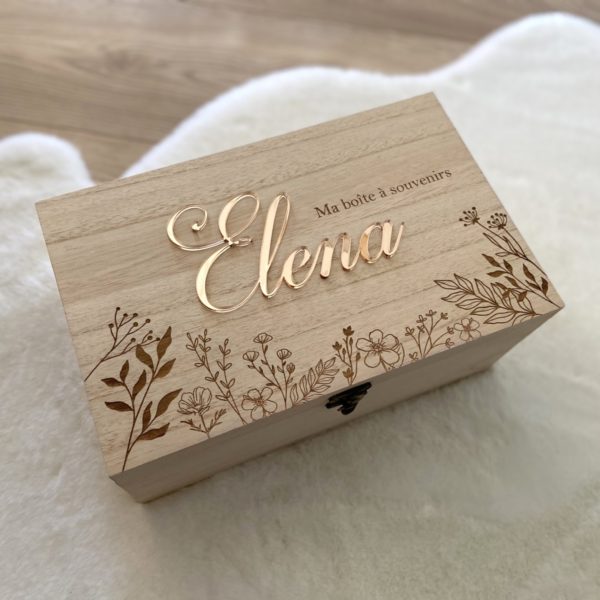 Boîte en bois prénom en plexi (avec insert) – Image 2