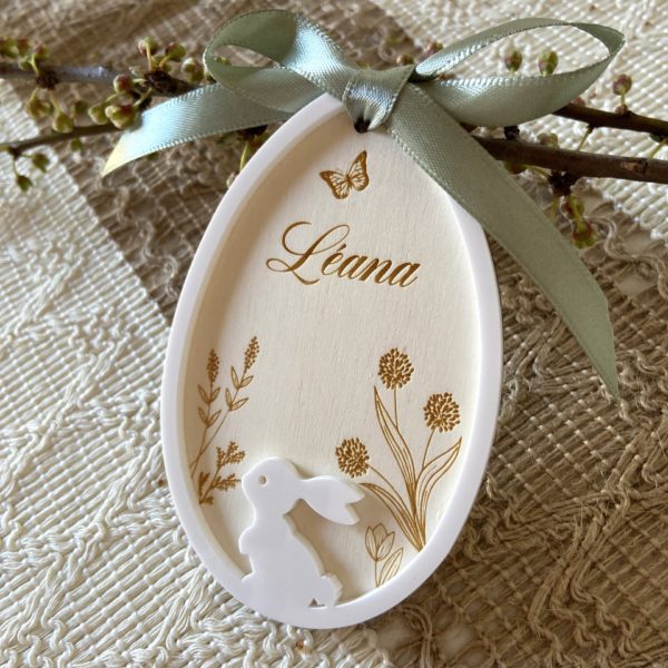 Oeuf de Pâques champêtre avec lapin – Image 2