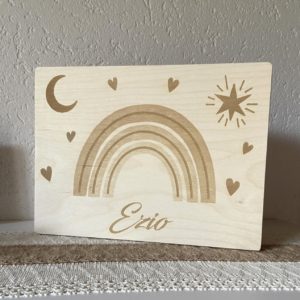 Grande boîte en bois "Arc en ciel"
