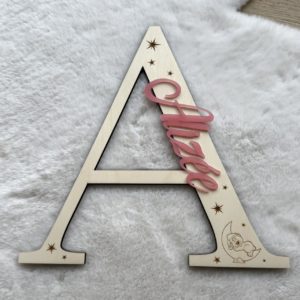 Lettre-Prénom " Etoiles et ourson"