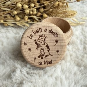 Boîte à dents "Vache et fleurs"