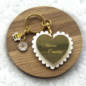 Porte-clés "coeur doré"