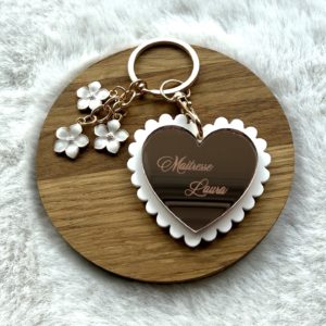 Porte-clés "coeur rose gold"